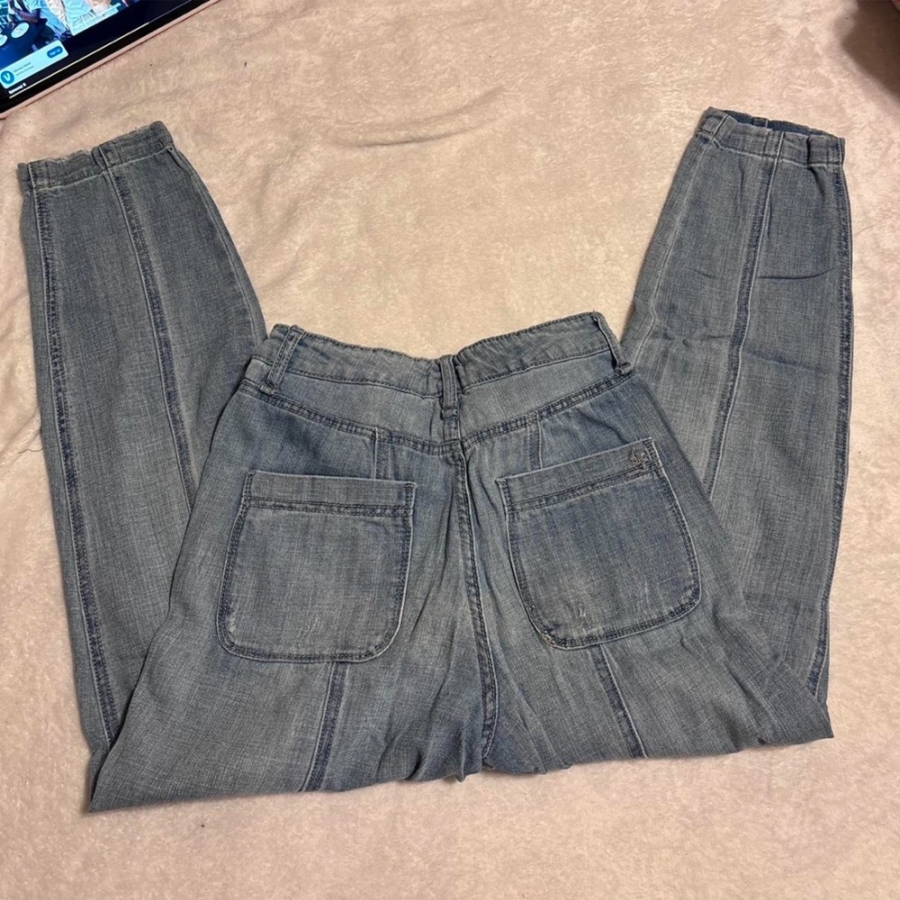RAYE Light Blue High Rise Tapered Jeans